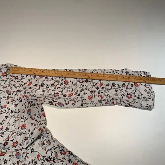 Reitmans Floral Blouse XL Lightweight Button Front Shirt Long Sleeve Boho Top - Picture 9 of 11